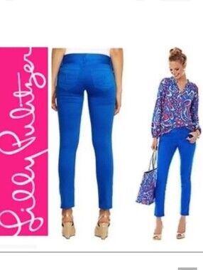 Lilly Pulitzer Sz 0 Worth Skinny Brewster Blue